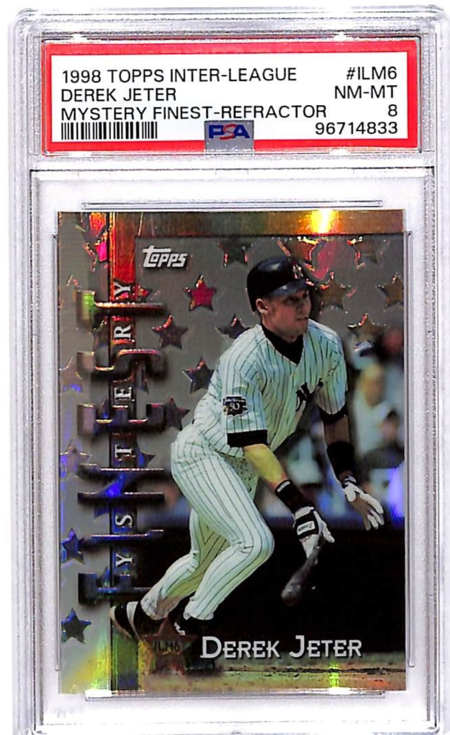 1998 Topps International Derek Jeter Mystery Finest Refractor PSA 8 ILM6