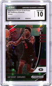 2020 Prizm Draft Picks Anthony Edwards Rookie RC Green #41 CGC 10