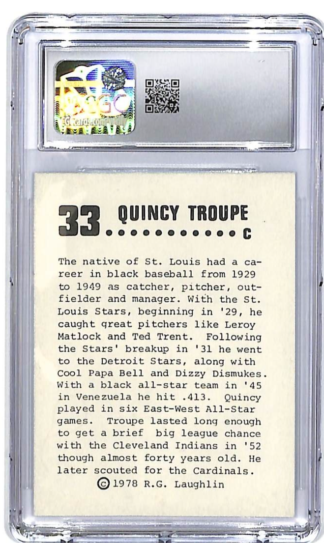 1978 Laughlin Long Ago Black Stars CGC 8 Quincy Troupe #33