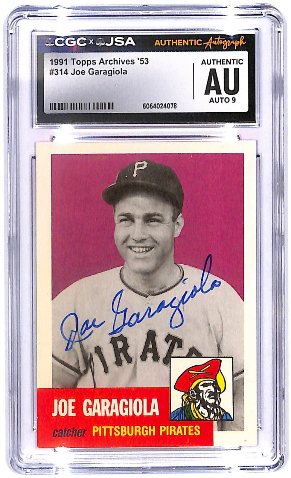 1991 Joe Garagiola Topps Archives 1953 Set - #314 CGC - JSA Authentic Auto 9