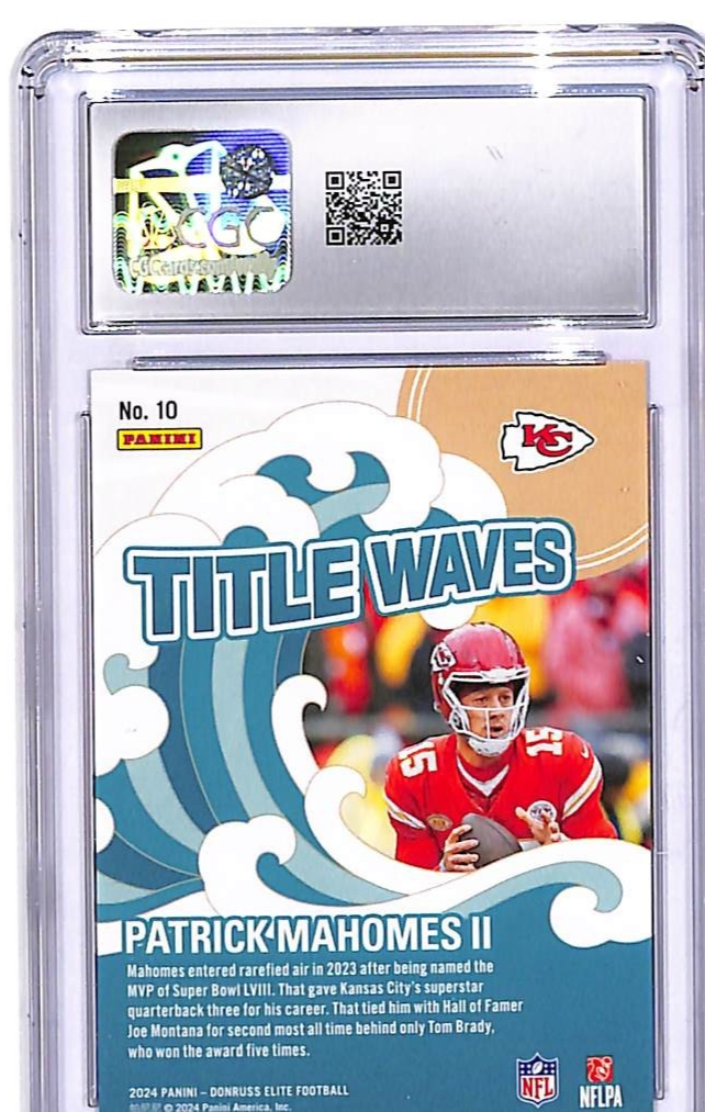2024 Donruss Elite Patrick Mahomes Title Waves Pink #10 CGC 9 Chiefs