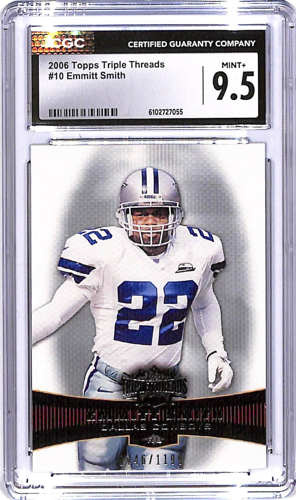 2006 Topps Triple Threads Emmitt Smith #746/1199 #10 CGC 9.5 Cowboys
