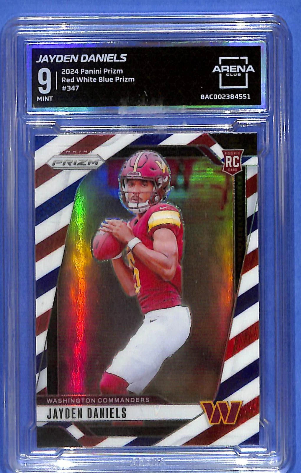 2024 Prizm Jayden Daniels Rookie RC Red White and Blue Arena Club 9 #347