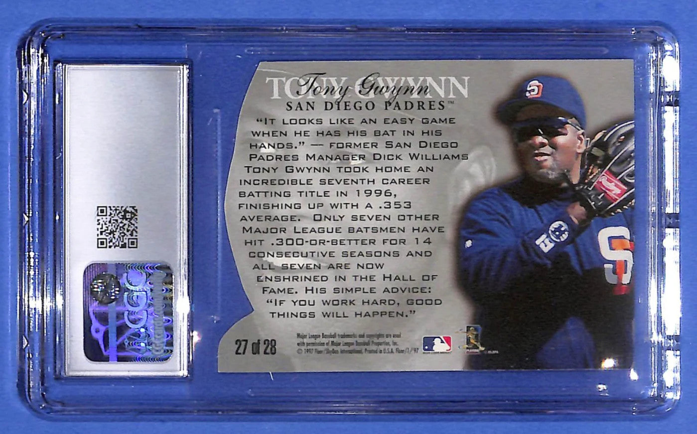 1997 Fleer - Team Leaders Tony Gwynn #27 HOF CGC 10 Gem Mint S.D. Padres