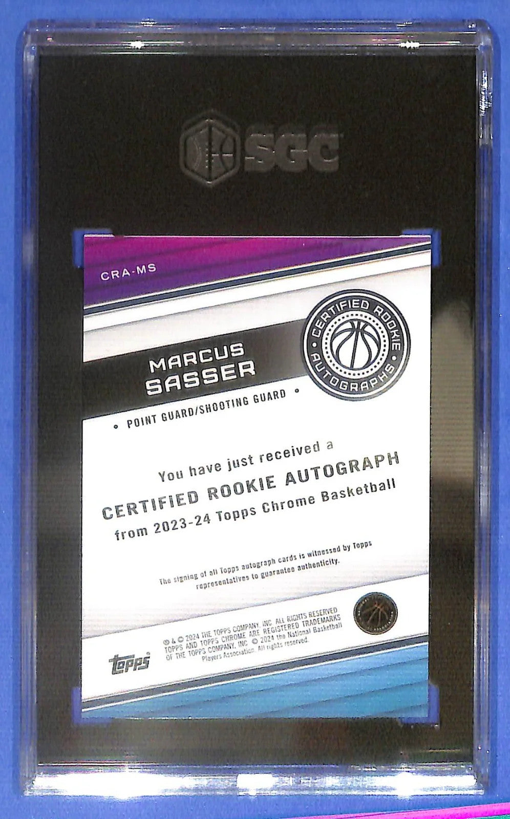 2023-24 Topps Chrome Marcus Sasser Auto Autograph Rookie RC Orange /25 SGC 9