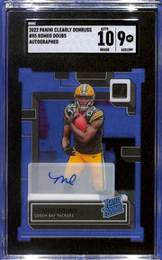 2022 Romeo Doubs Panini Donruss Clearly Rated Rookie #85 Auto (RC) SGC 9 Auto 10