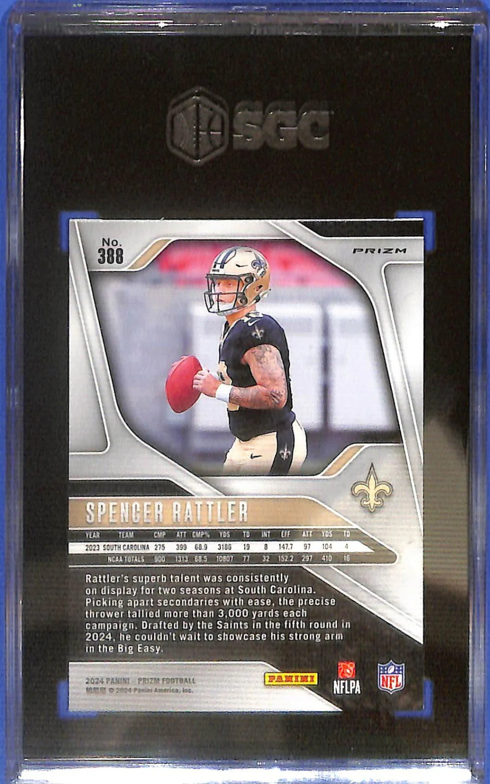 2024 Prizm Spencer Rattler Rookie RC Green Wave SGC 9.5 #388 New Orleans Saints