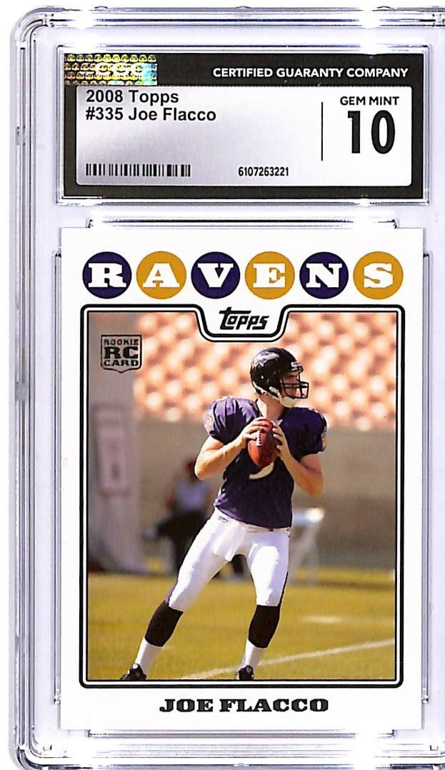 2008 Topps Joe Flacco Rookie RC #335 CGC 10 Ravens
