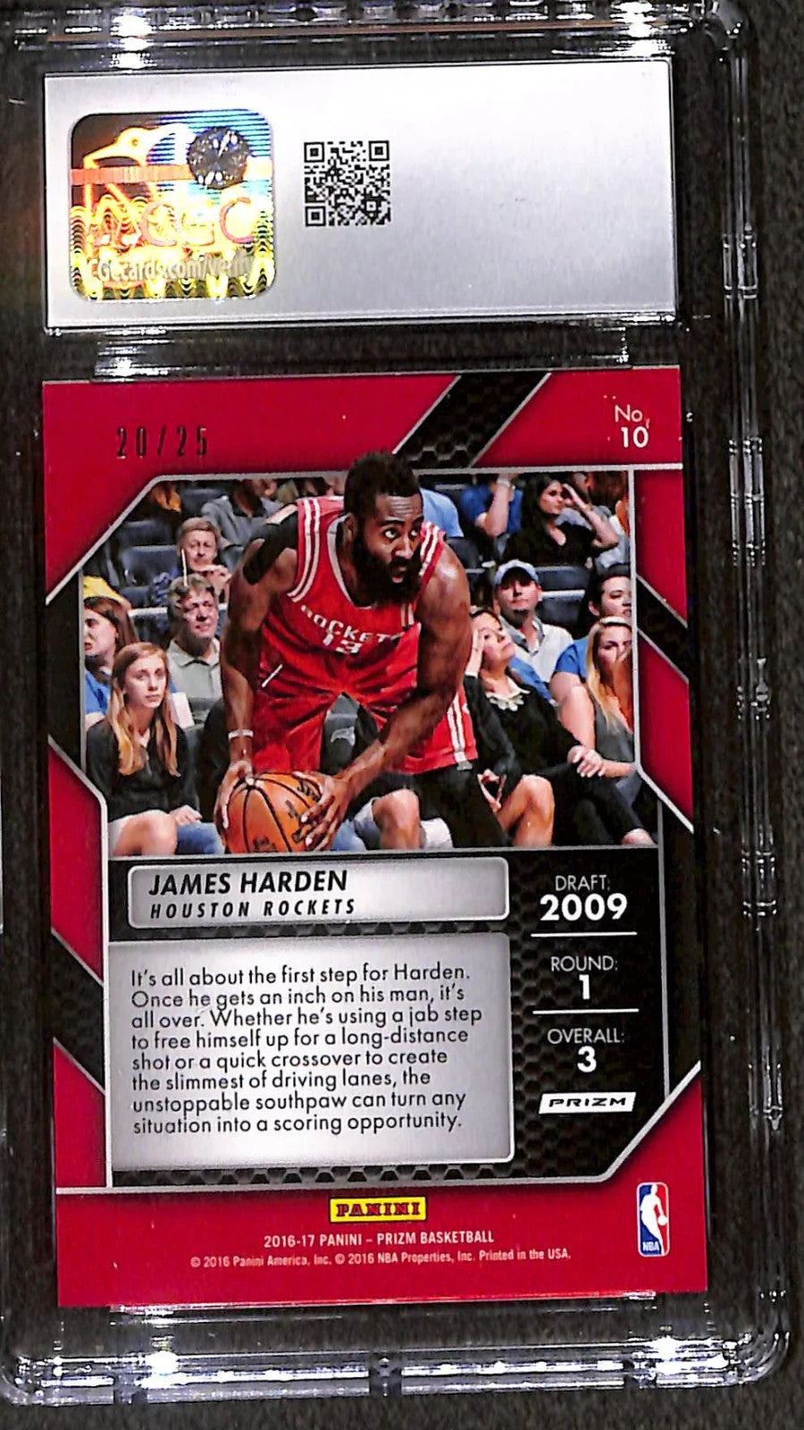 2016/17 Prizm First Steps #10 James Harden Teal Wave #20/25 CGC 10 Gem Mint