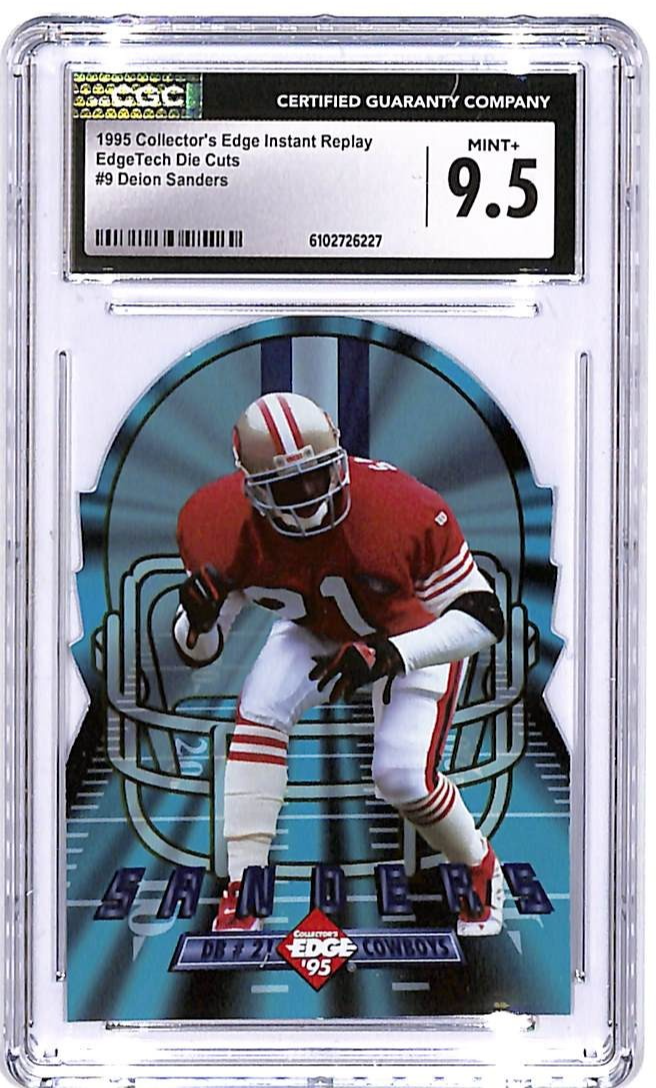 1995 Collectors Edge Instant Replay Deion Sanders EdgeTech Die Cuts CGC 9.5