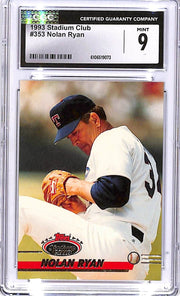 1993 Stadium Club Nolan Ryan #353 CGC 9 Rangers