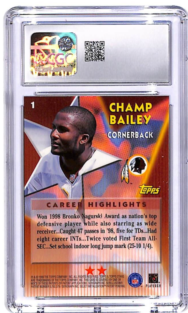 1999 Upper Deck HoloGrFx Champ Bailey Rookie RC #67 CGC 9.5 Redskins