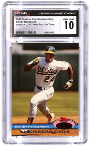 1991 Topps Stadium Club Members Only - Rickey Henderson Running CGC Mint 10