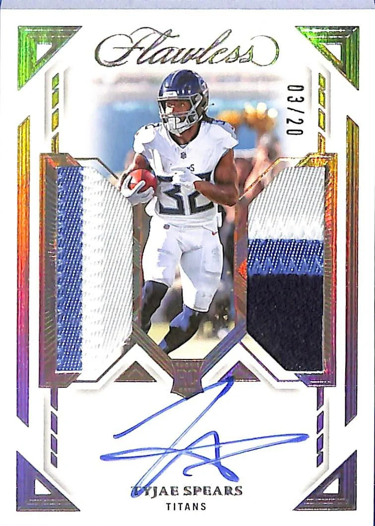 2023 Flawless Tajee Spears Auto Autograph Rookie RC Patch /20 Titans