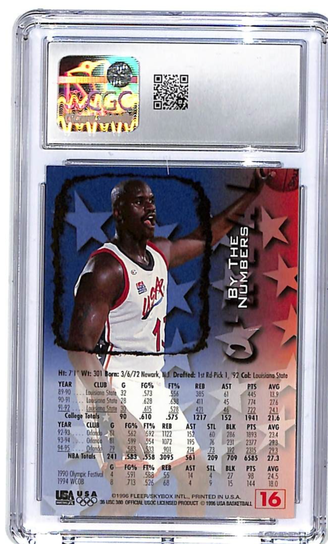 1996 Fleer USA Shaquille O'Neal #16 By The Numbers CGC 9.5