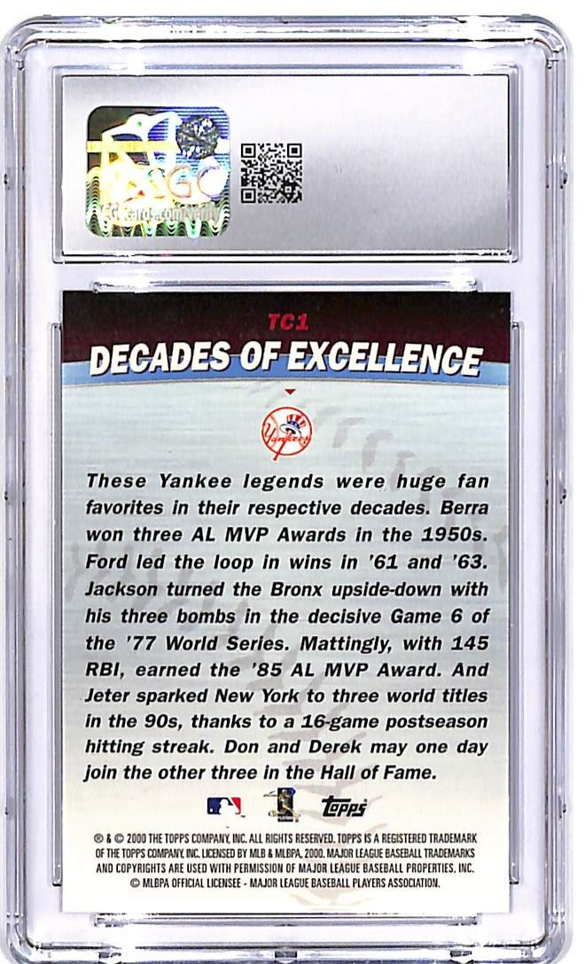 2001 Topps Derek Jeter Yogi Berra Ford Don Mattingly Jackson Combos CGC 9.5
