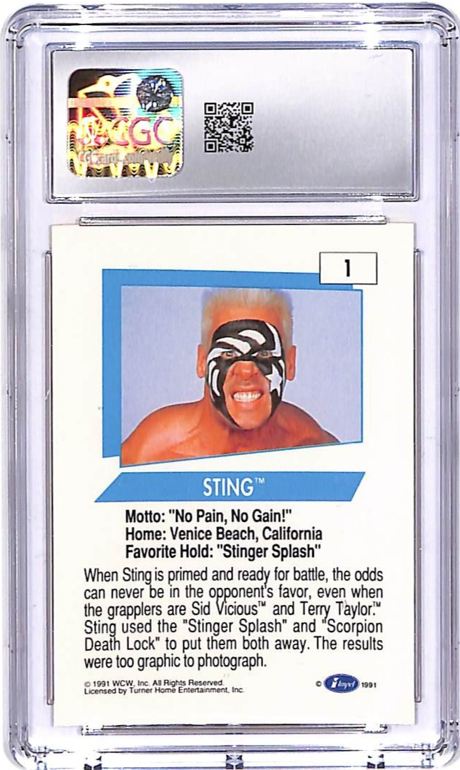 1991 Impel WCW Sting #1 CGC 9.5