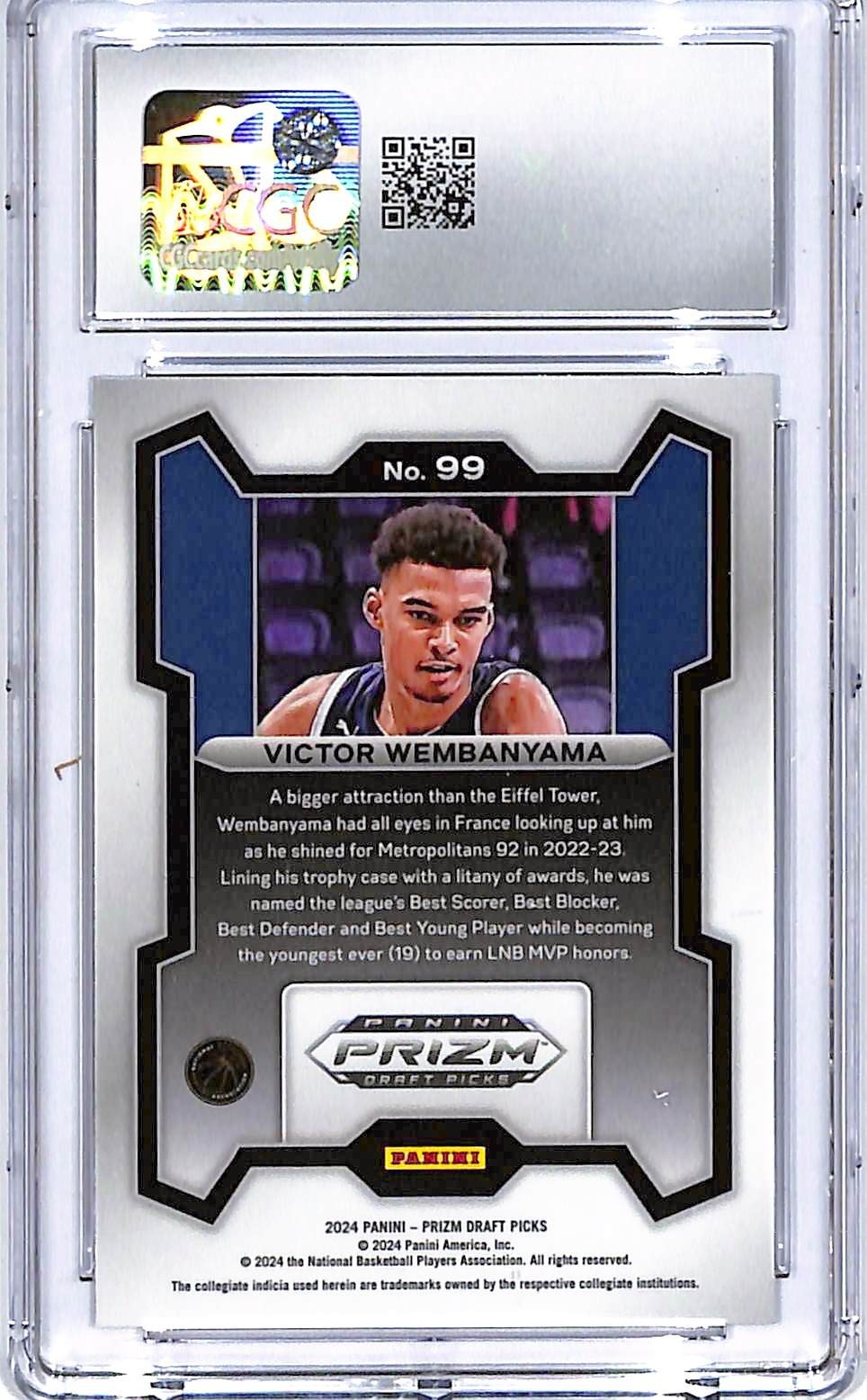 2024 Prizm Draft Picks Victor Wembanyama #99 CGC 10 Spurs