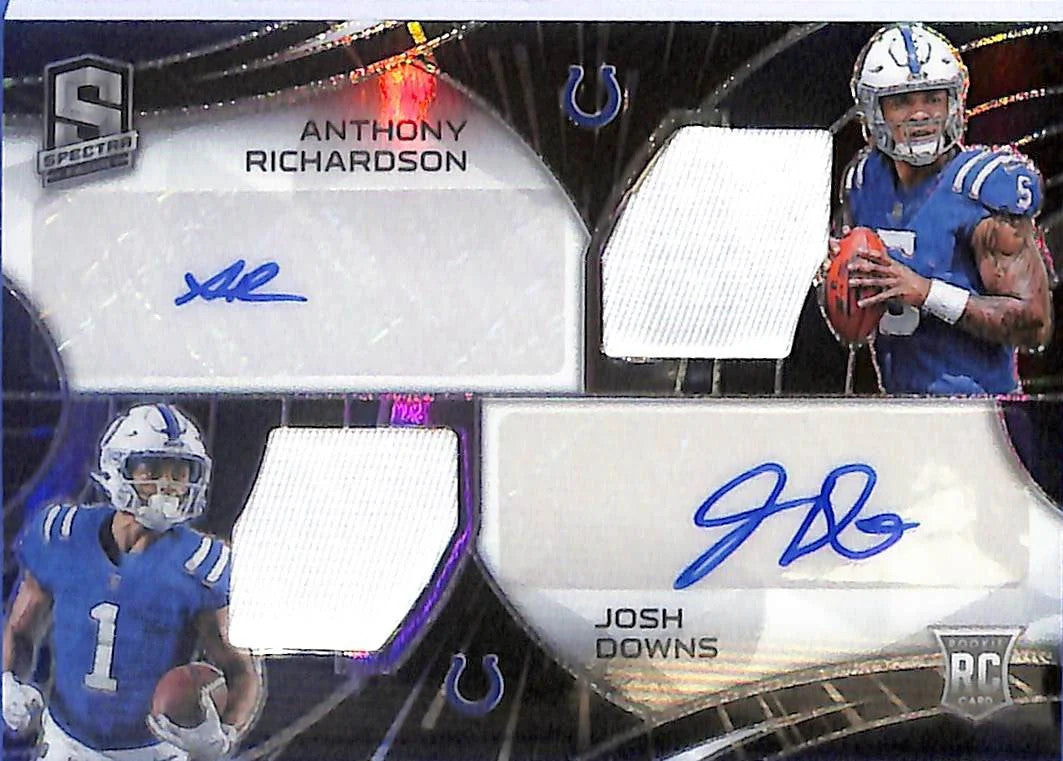 2023 Spectra Anthony Richardson Josh Downs Auto Autograph Rookie RC Patch /50