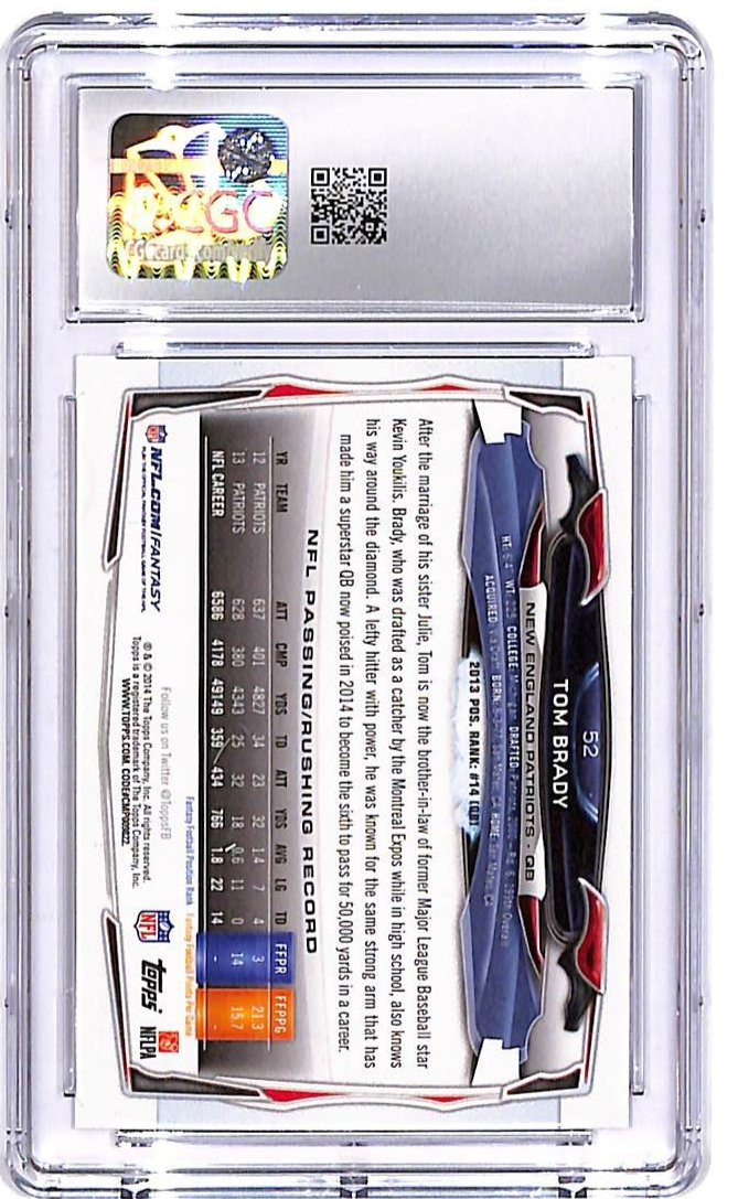 2014 Topps Tom Brady #52 CGC 9 Patriots