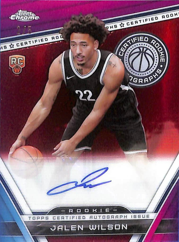 2023-24 Topps Chrome Jalen Wilson Auto Autograph Rookie RC Red /5 Nets
