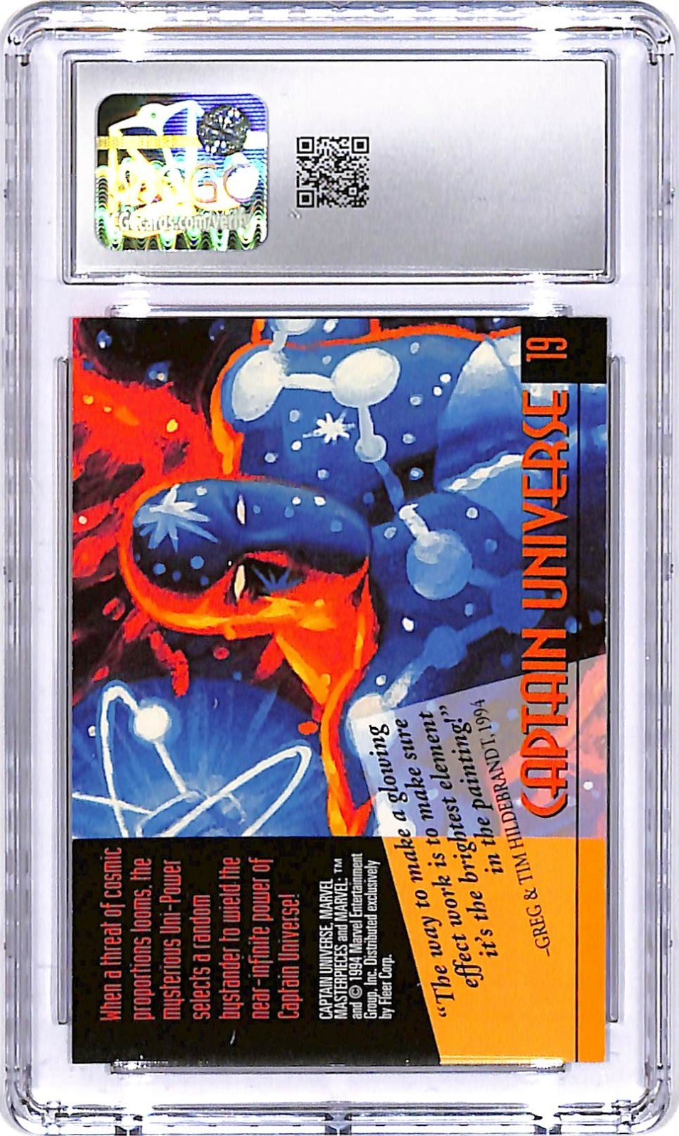 1994 Fleer Marvel Masterpieces Captain Universe #19 CGC 10