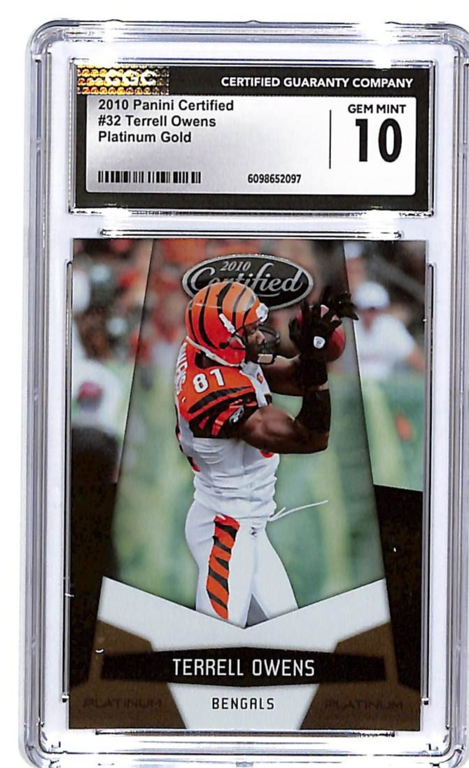 2010 Certified Terrell Owens Platinum Gold /10 #32 CGC 10 Bengals