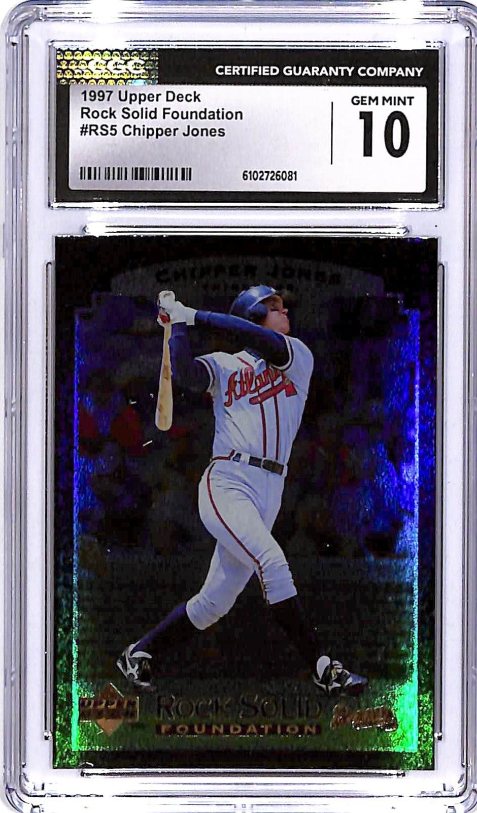 1997 Upper Deck Chipper Jones Rock Solid Foundation RS5 CGC 10 Braves