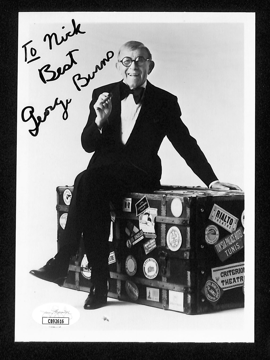 George Burns 5”x7” Photograph Personal Autograph JSA Authentic