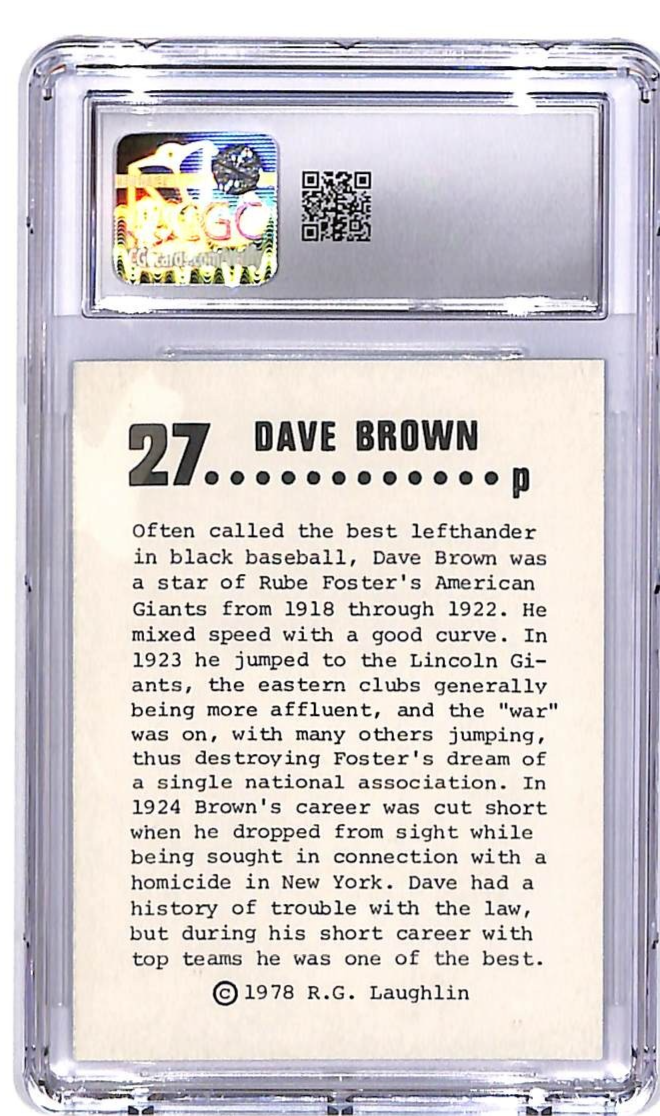 1978 Laughlin Long Ago Black Stars CGC 8.5 Dave Brown #27