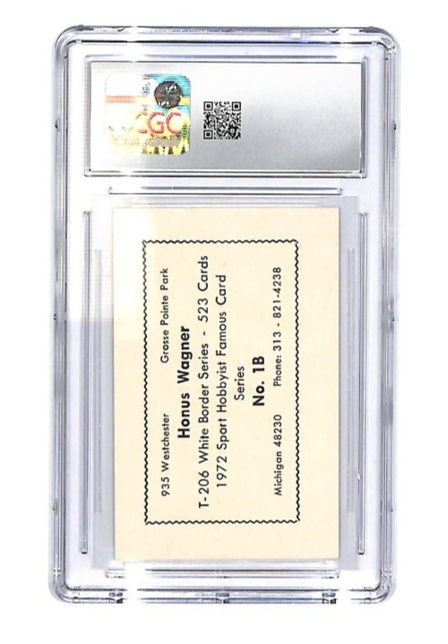 1972 Honus Wagner Sports Hobbyist Famous Card Series #1B CGC 6