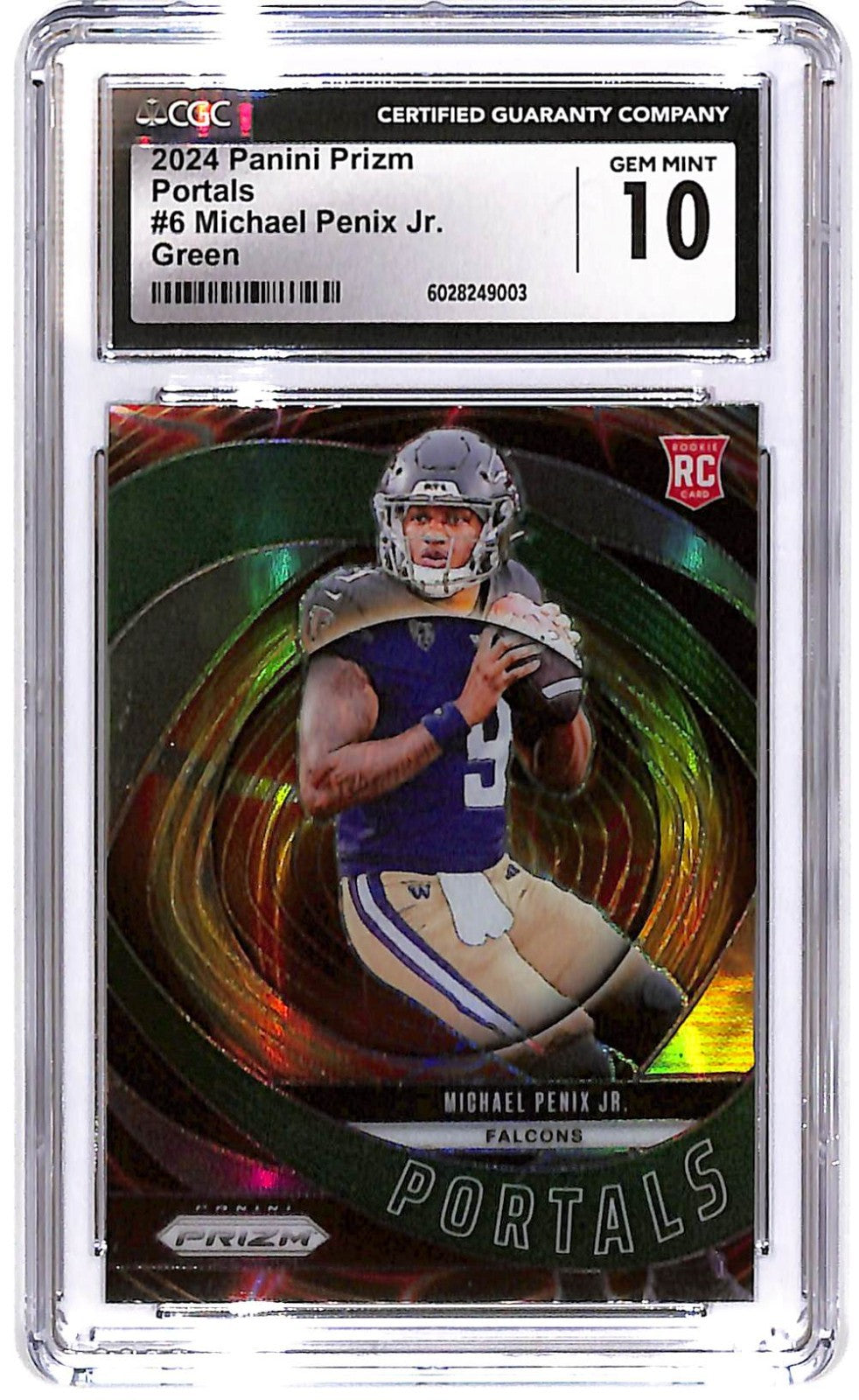204 Michael Penix Jr. Panini Prizm Draft Picks Portals green #6 CGC Mint 10