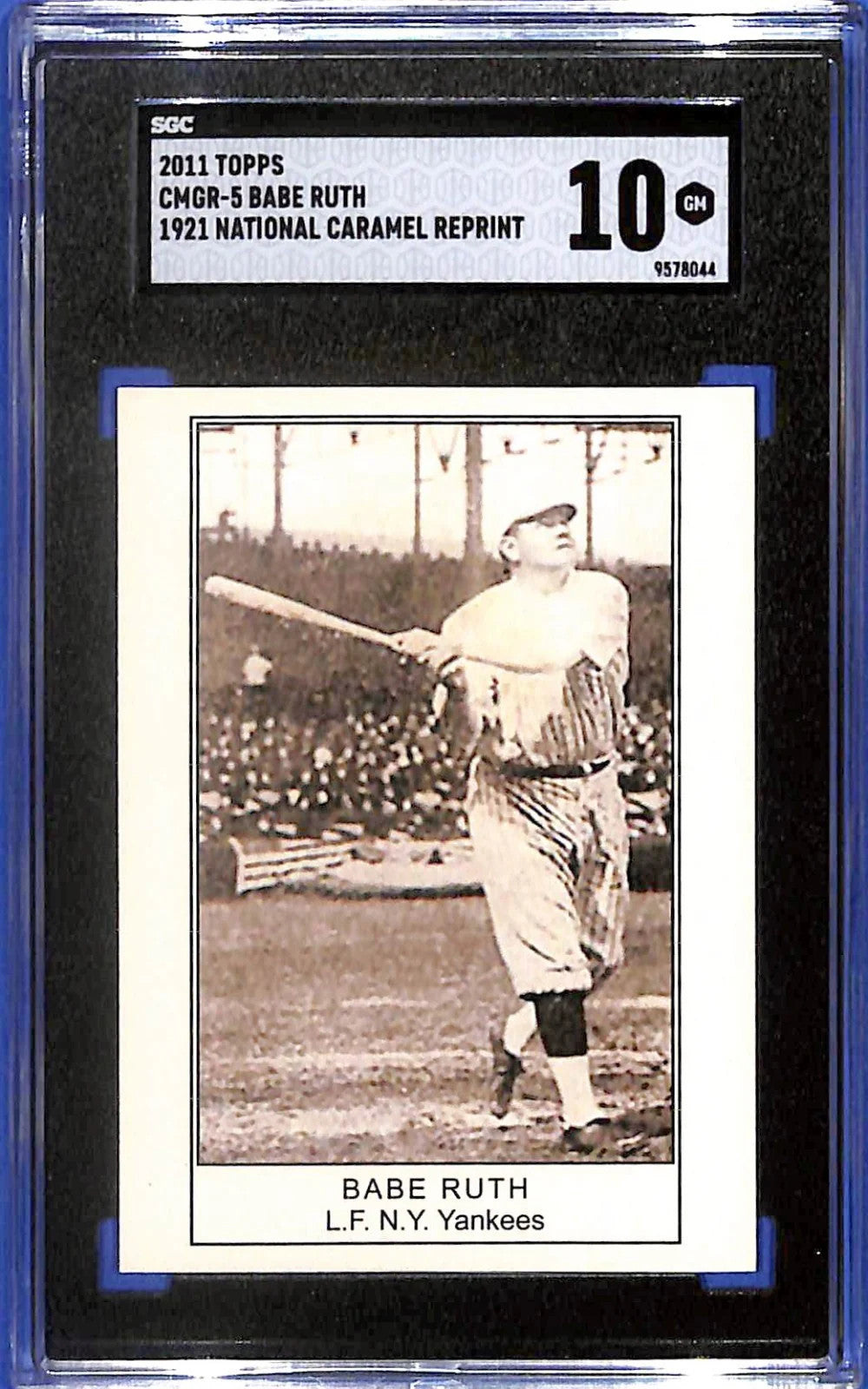 2011 Topps 1921 National Caramel reprints Babe Ruth #CMGR-5 SGC 10 GM HOF