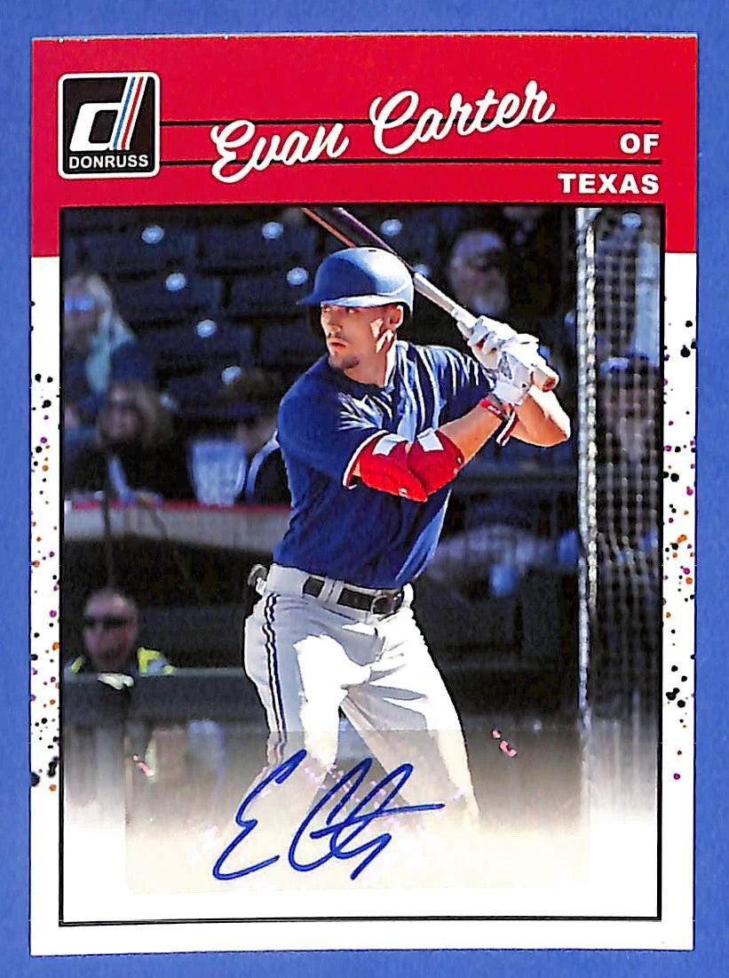 2023 Evan Carter Panini Donruss - Retro 1990 Auto 90S-EC (RC)