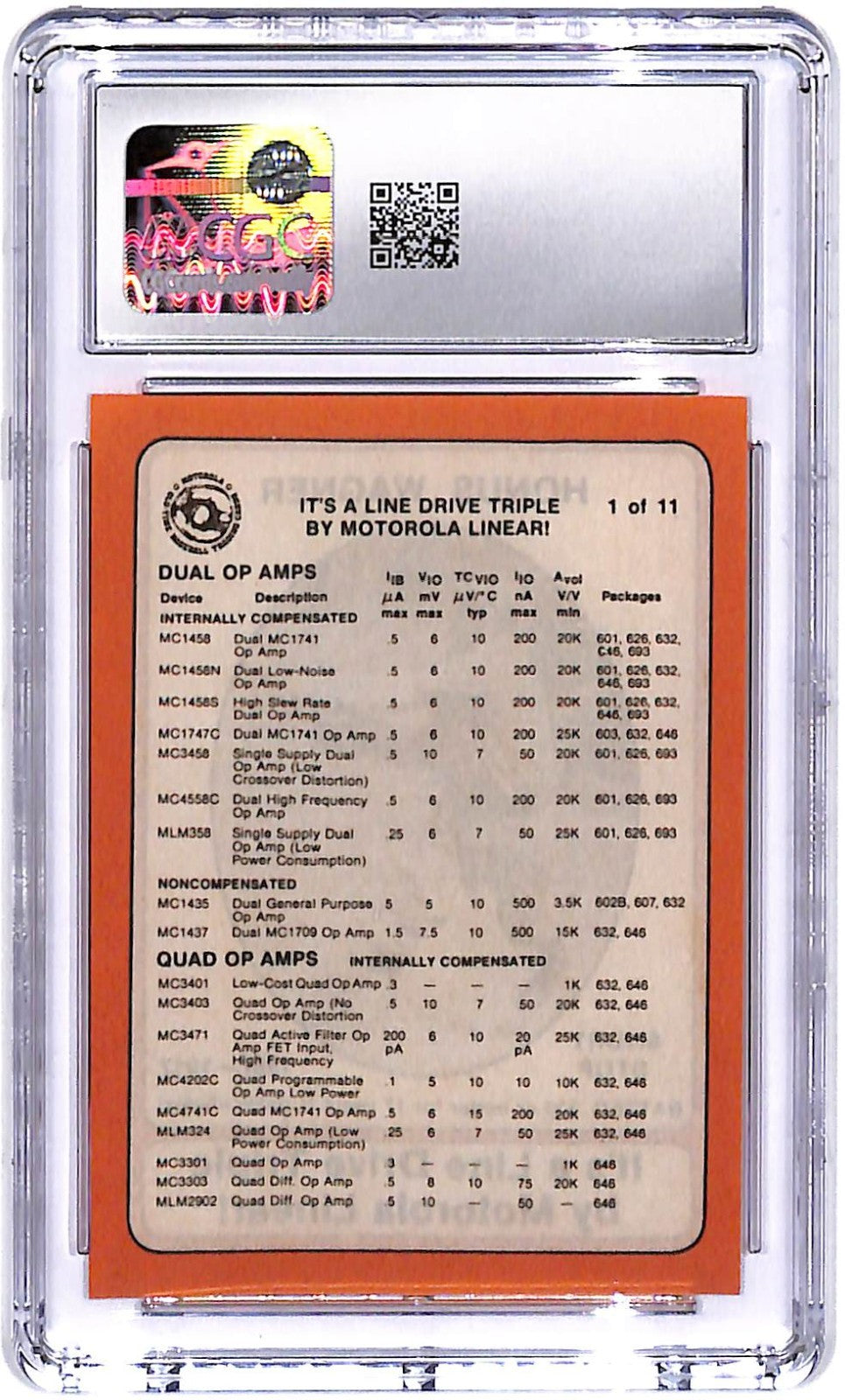 1976 Motorola Linear Honus Wagner card #1 MLB baseball CGC 9