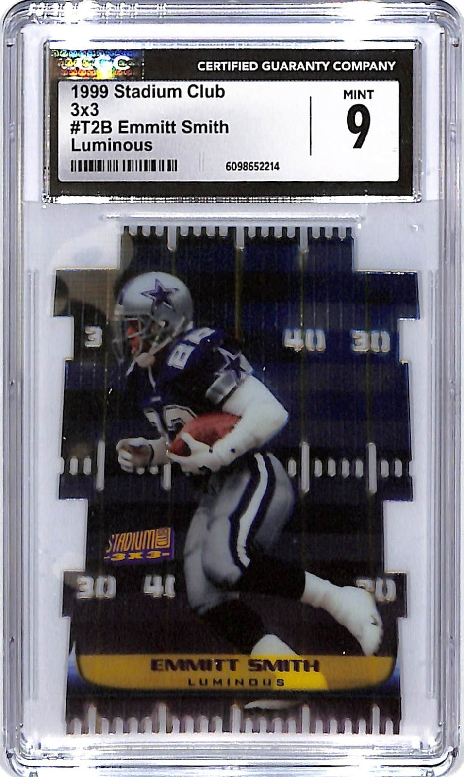 1999 Stadium Club Emmitt Smith 3x3 Luminous T2B CGC 9 Dallas Cowboys