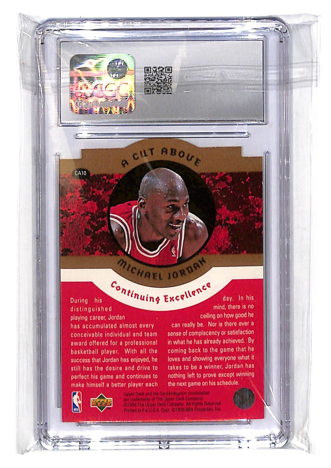 1996-97 Michael Jordan Upper Deck Collector's Choice A Cut Above #CA10 CGC 9