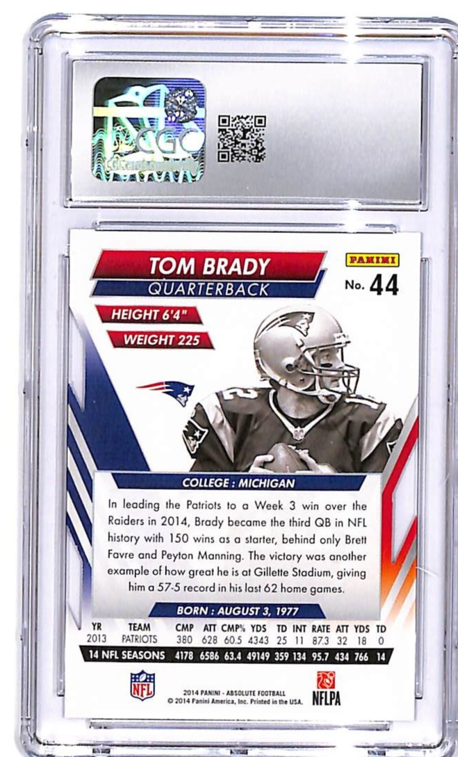 2014 Absolute Tom Brady #44 CGC 9 Patriots