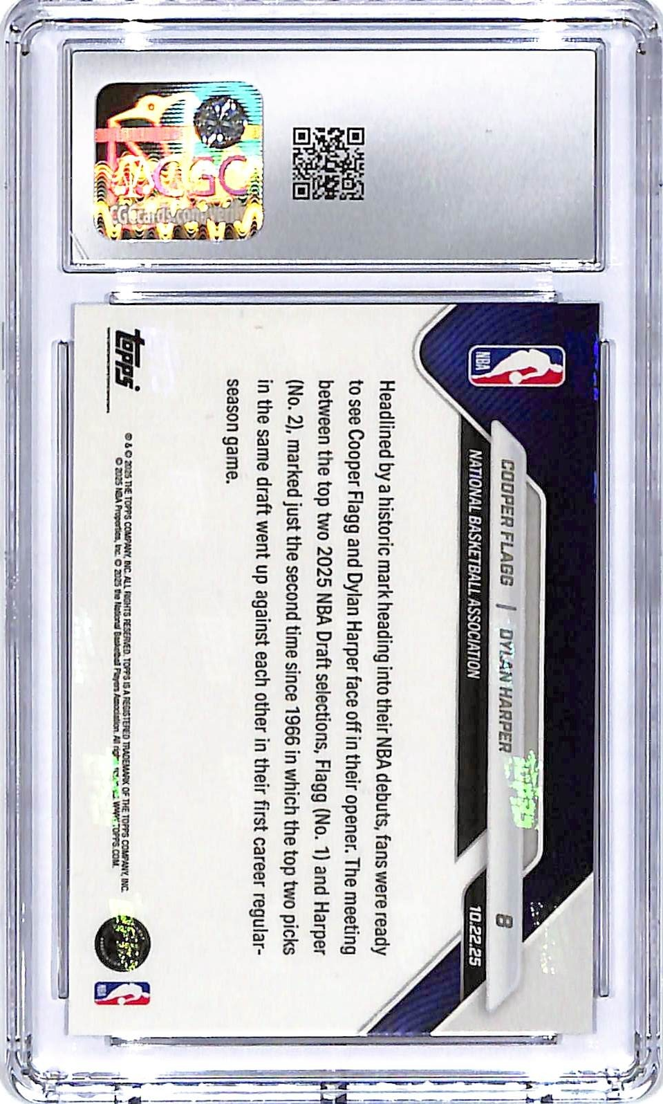 2025-26 Topps Now Dylan Harper Cooper Flagg Rookie RC #8 CGC 9.5