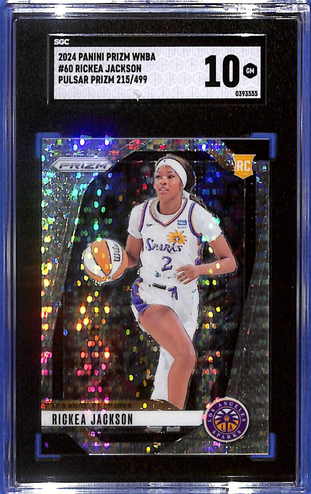2024 Panini Prizm WNBA Rickea Jackson #60 Pulsar Prizm #215/499 (RC) SGC 10 GM