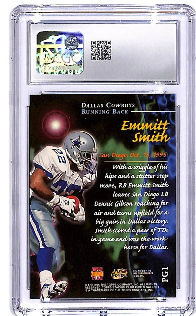 1996 Topps Stadium Club Emmitt Smith Photo Gallery PG1 CGC 9.5 Cowboys