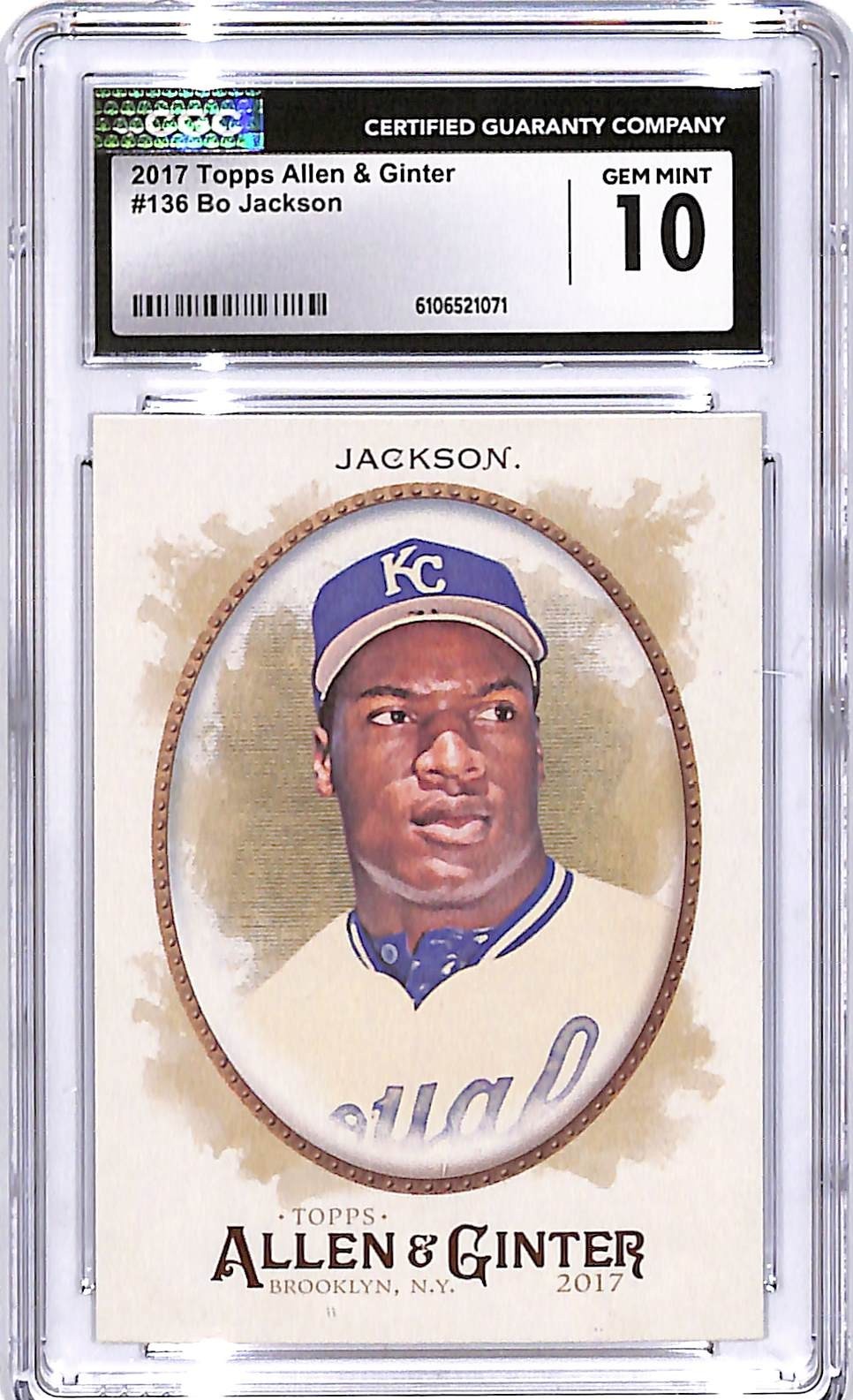 2017 Topps Allen and Ginter Bo Jackson #136 CGC 10 Royals