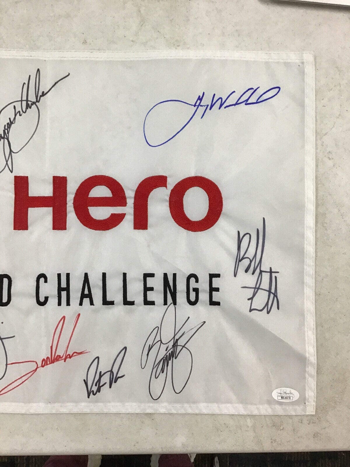 2019 Hero World Challenge Signed Golf Flag JSA COA - Spieth Rose Watson Woodland