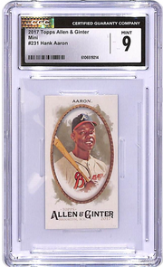 2017 Topps Allen and Ginter Hank Aaron Mini A&G Back CGC 9 Braves