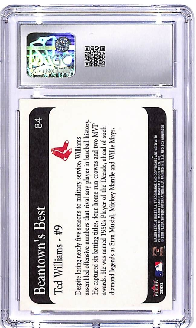 2001 Fleer Red Sox 100th Ted Williams #84 CGC 9.5
