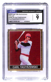 2025 Leaf 15th Anniversary Carl Yastrzemski Red Flood Gold Circles #1/1 CGC 9