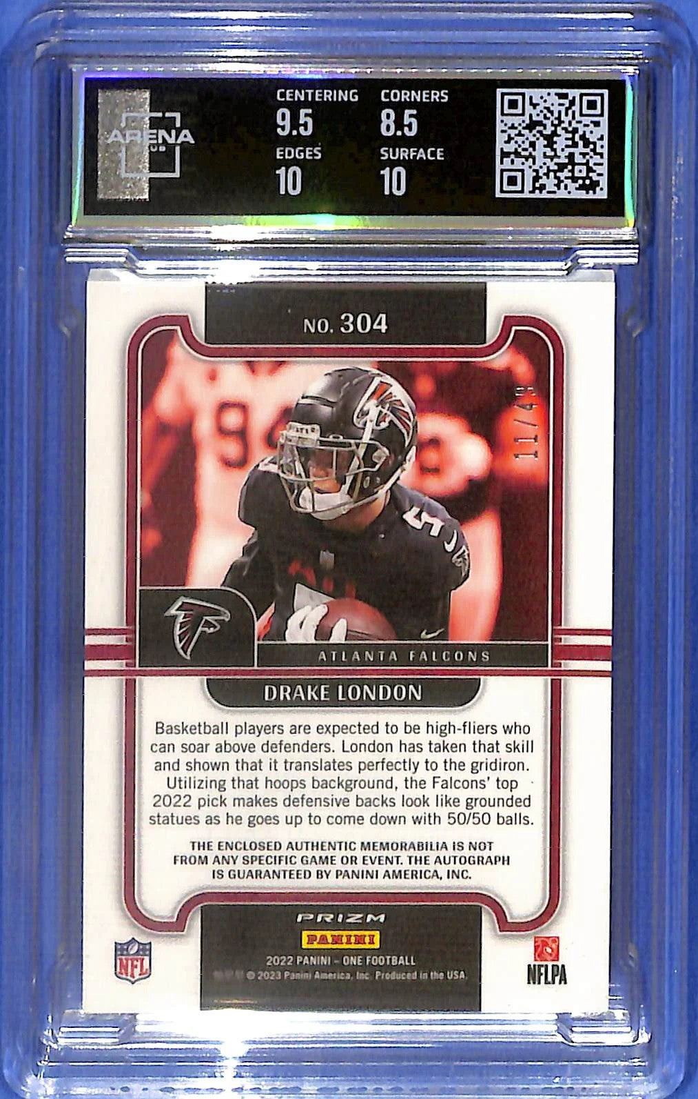 2022 Panini One Drake London Auto Autograph Rookie RC Patch /49 Arena Club 9