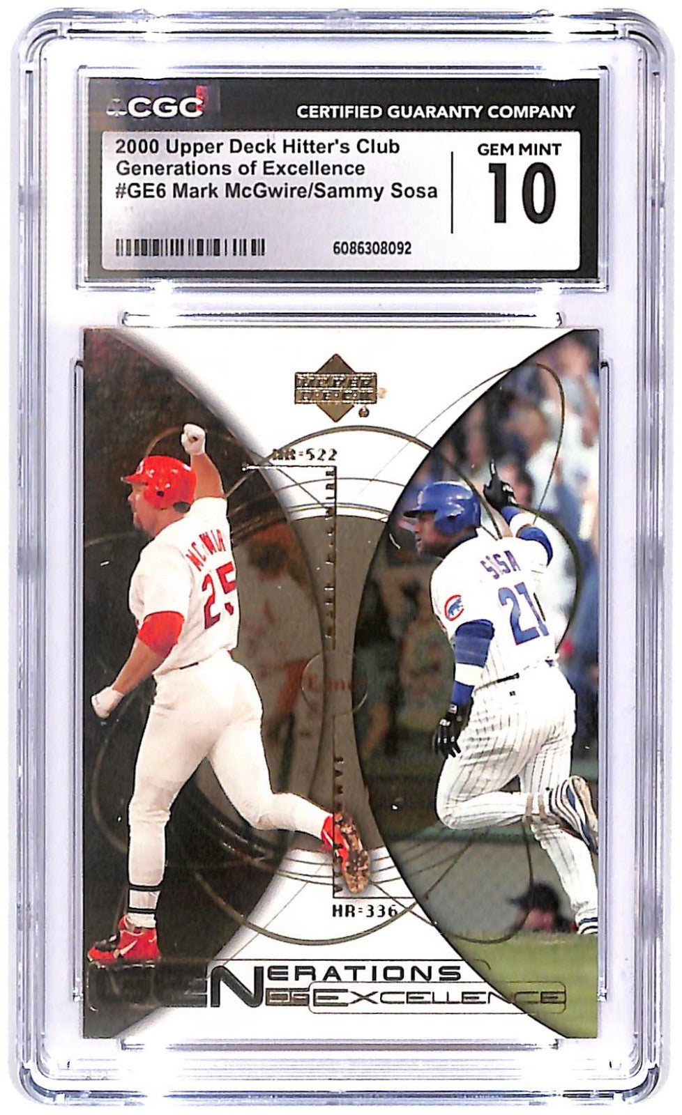 2000 McGwire, Sosa Upper Deck Hitter's Club Generations #GE6 CGC Mint 10