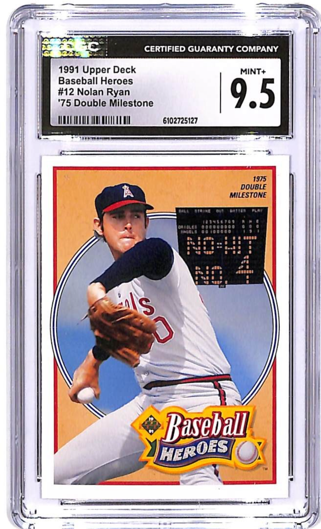 1991 Upper Deck Nolan Ryan Baseball Heroes 75 Double Milestones #12 CGC 9.5