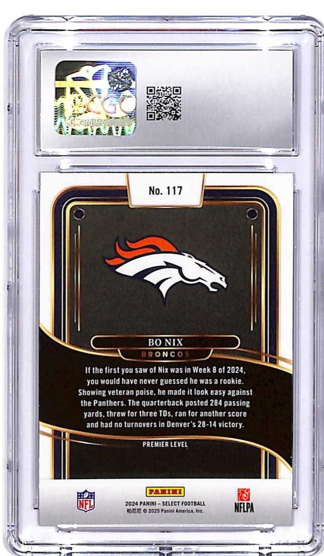 2024 Select Bo Nix Rookie RC #117 CGC 10 Broncos
